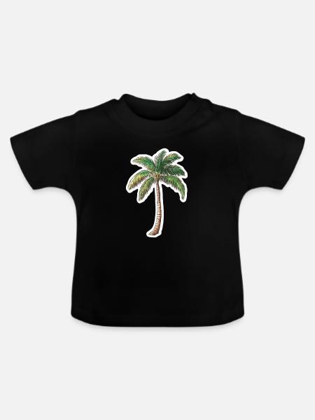 Palme - Baby Bio-T-Shirt mit Rundhals - Schwarz