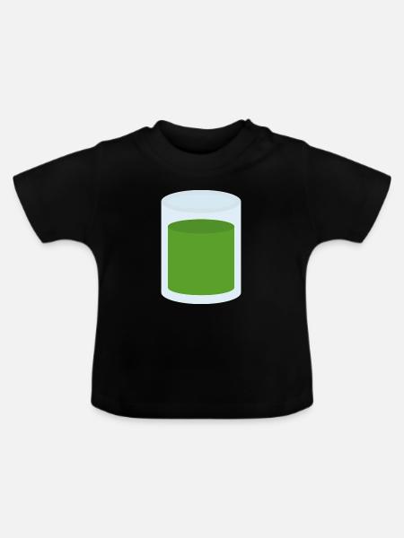 Grüner Saft im Glas - Baby Bio-T-Shirt mit Rundhals - Schwarz