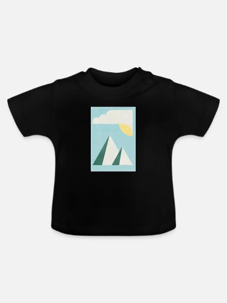 Gebirge - Baby Bio-T-Shirt mit Rundhals - Schwarz