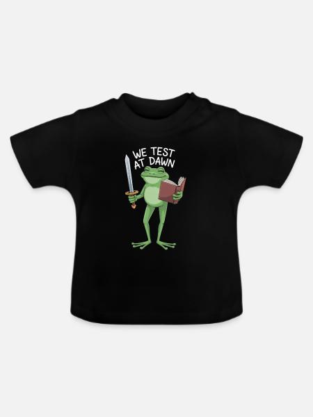 Dawn Frog Knight Reading - Baby Bio-T-Shirt mit Rundhals - Schwarz