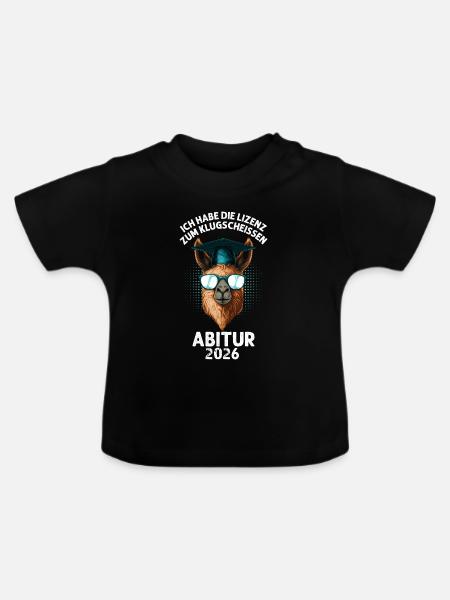 Lizenz zum Klugscheißen Abi - Baby Bio-T-Shirt mit Rundhals - Schwarz