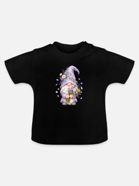 Süße Zwerge unter den Gnomen - Baby Bio-T-Shirt mit Rundhals - Schwarz