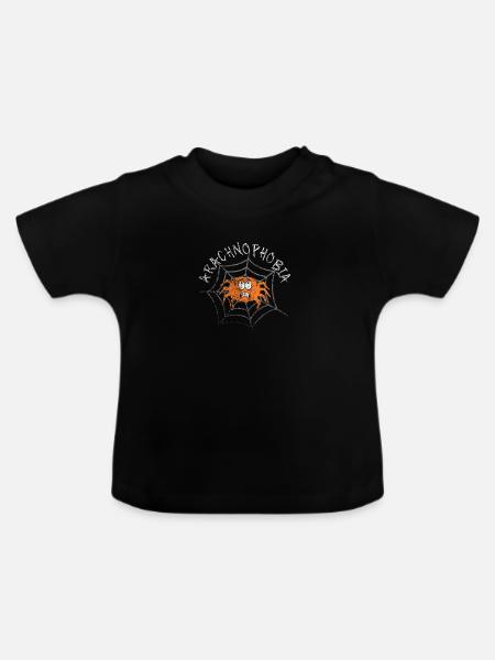 Distressed Cute Spider Arachnophobie - Baby Bio-T-Shirt mit Rundhals - Schwarz