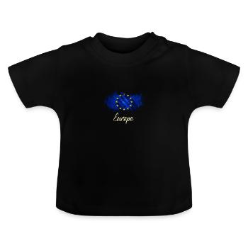 Europe - T-shirt bio col rond Bébé - noir - Devant