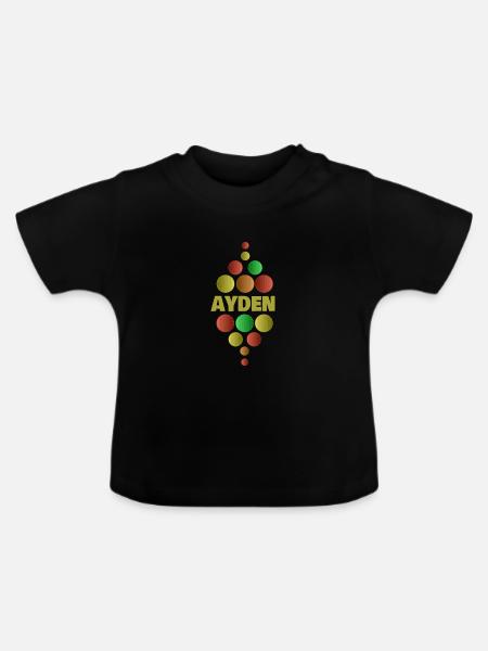 Geschenk für Ayden - Baby Bio-T-Shirt mit Rundhals - Schwarz