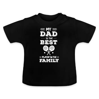 Mon père Meilleur joueur de padel de la famille - T-shirt bio col rond Bébé - noir - Devant