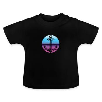 Drôle d’ancre Voile Capitaine de mer Sailor Fun Lieb - T-shirt bio col rond Bébé - noir - Devant