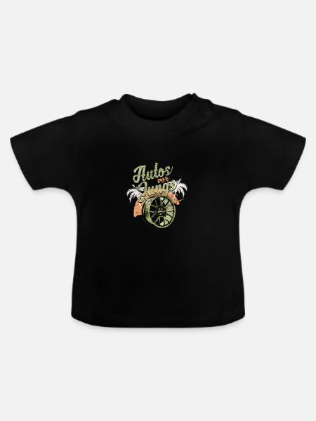 Autos von jungs - Baby Bio-T-Shirt mit Rundhals - Schwarz