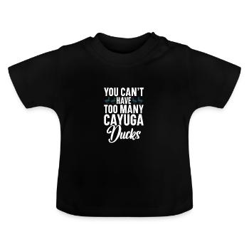 Cayuga canard nourriture enclos animal en peluche Cayuga - T-shirt bio col rond Bébé - noir - Devant