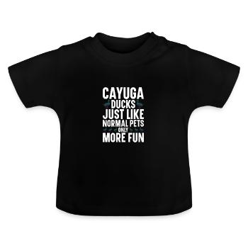 Cayuga Duck Owner Jouets d’enclos pour animaux en peluche - T-shirt bio col rond Bébé - noir - Devant