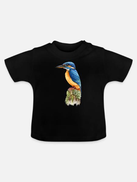 Eisvogel - Baby Bio-T-Shirt mit Rundhals - Schwarz