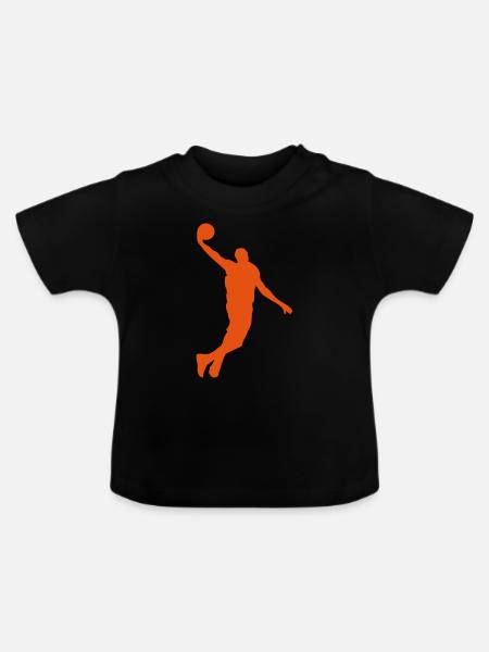 Basketball Dunk Spieler1 - Baby Bio-T-Shirt mit Rundhals - Schwarz