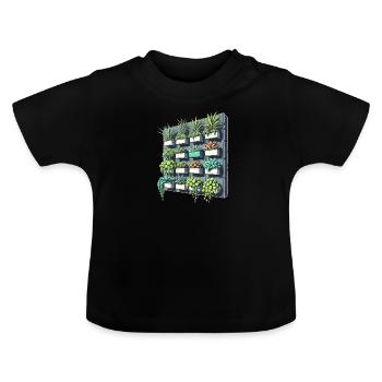 Vertikaler Garten - Baby Bio-T-Shirt mit Rundhals - Schwarz - Vorne