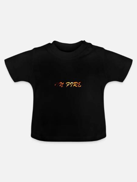 on fire - Baby Bio-T-Shirt mit Rundhals - Schwarz