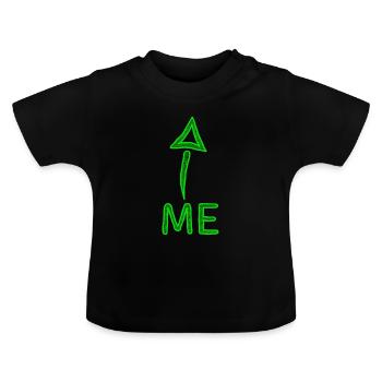 Me with arrow - Baby Organic T-Shirt with Round Neck - black - Front