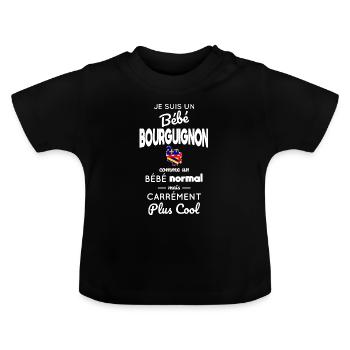 Bébé Bourguignon comme Bébé normal mais plus Cool - T-shirt bio col rond Bébé - noir - Devant