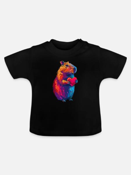 Wasserschwein - Baby Bio-T-Shirt mit Rundhals - Schwarz