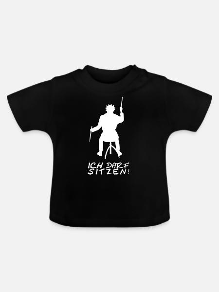 ICH DARF SITZEN - Baby Bio-T-Shirt mit Rundhals - Schwarz