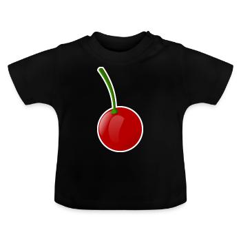 cerise - T-shirt bio col rond Bébé - noir - Devant