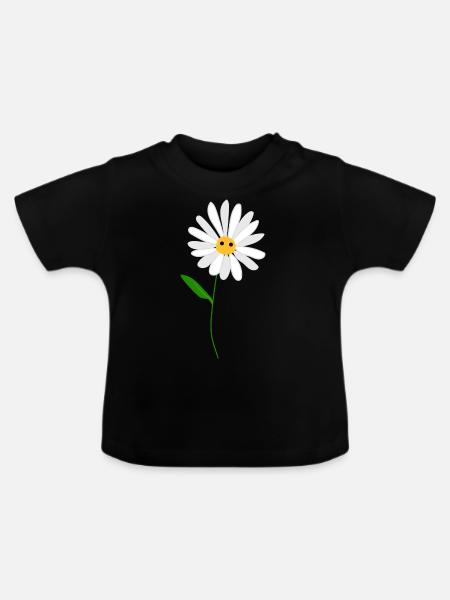 Blumenpriester Kragen - Baby Bio-T-Shirt mit Rundhals - Schwarz