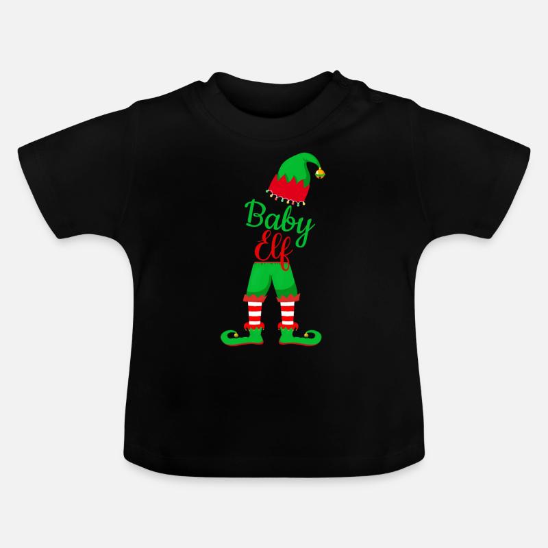 Bébé lutin de Noël - T-shirt bio col rond Bébé - noir