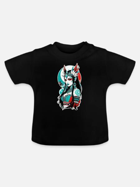 Indische Prinzessin - Aztek - Baby Bio-T-Shirt mit Rundhals - Schwarz