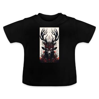 Billy goat - Baby Organic T-Shirt with Round Neck - black - Front
