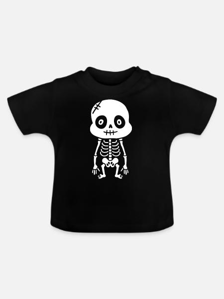 Skelett - Baby Bio-T-Shirt mit Rundhals - Schwarz