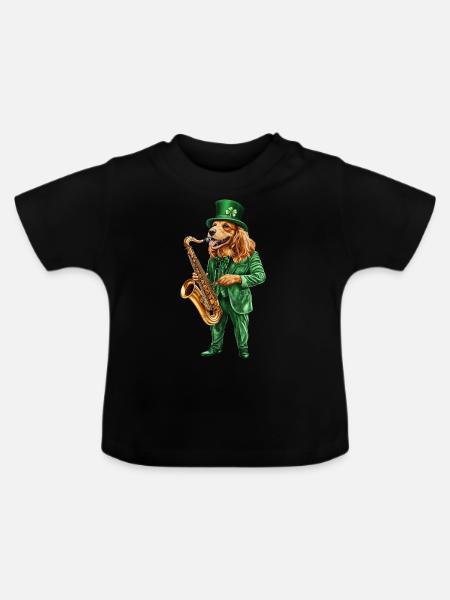 Hund - Baby Bio-T-Shirt mit Rundhals - Schwarz
