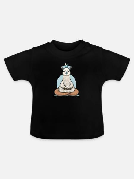 Namaste Lama - Baby Bio-T-Shirt mit Rundhals - Schwarz