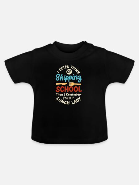 Schule Mitarbeiterin Cafeteria - Baby Bio-T-Shirt mit Rundhals - Schwarz