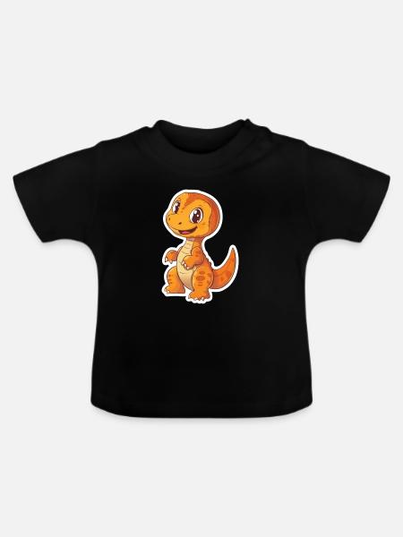 Dinosaurier - Baby Bio-T-Shirt mit Rundhals - Schwarz