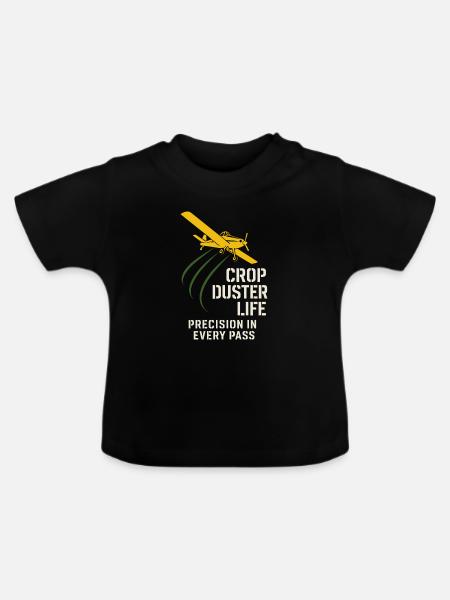 Ländliche Luftfahrt Landwirtschaft Pilotgeschenk - Baby Bio-T-Shirt mit Rundhals - Schwarz