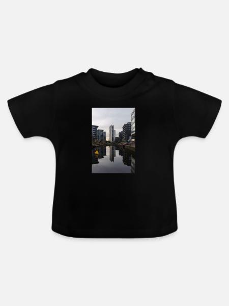 Urbane Reflexion - Baby Bio-T-Shirt mit Rundhals - Schwarz