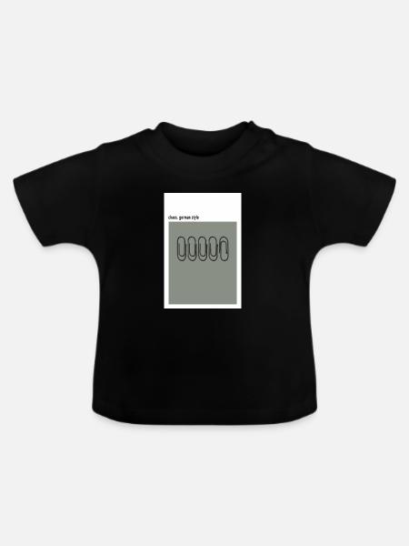 Chaos German Style Büroklammer - Baby Bio-T-Shirt mit Rundhals - Schwarz
