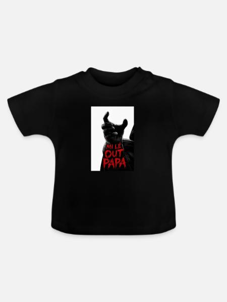 Mi lé out dad 974 - Baby Bio-T-Shirt mit Rundhals - Schwarz