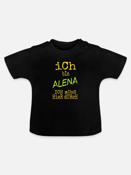 Geschenk für Alena - Baby Bio-T-Shirt mit Rundhals - Schwarz