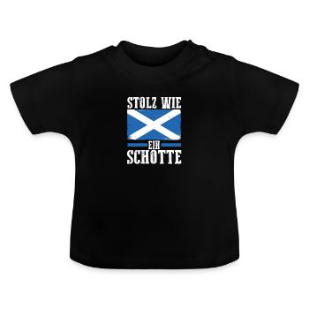Scots Scottish Scotland - Baby Organic T-Shirt with Round Neck - black - Front