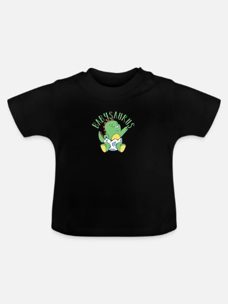 Babysaurus Dino Dinosaurier - Baby Bio-T-Shirt mit Rundhals - Schwarz