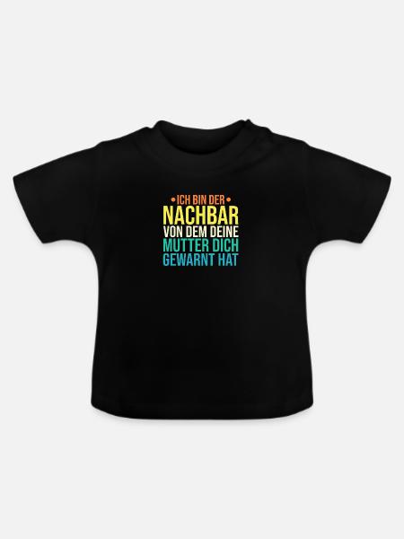 Nachbarschaft Bester Nachbar - Baby Bio-T-Shirt mit Rundhals - Schwarz