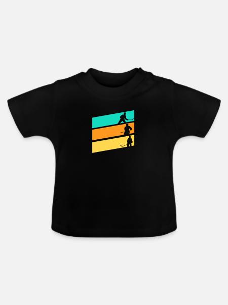 Eishockeyspieler Eishockey - Baby Bio-T-Shirt mit Rundhals - Schwarz