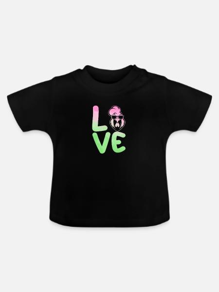 Hühner Hahn - Baby Bio-T-Shirt mit Rundhals - Schwarz