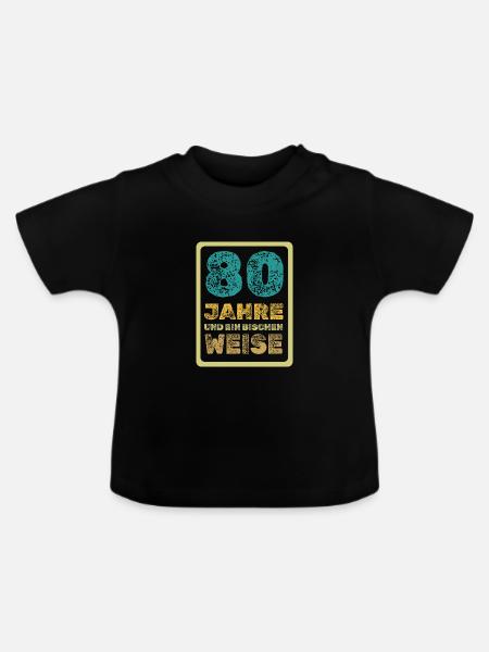 Alter 80 - Baby Bio-T-Shirt mit Rundhals - Schwarz