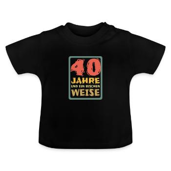 40 - T-shirt bio col rond Bébé - noir - Devant