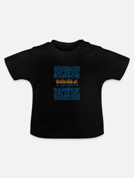 Rainbow 1984 - Baby Bio-T-Shirt mit Rundhals - Schwarz