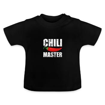 Chilimaster Scharf essen Kochen Chilli - Baby Bio-T-Shirt mit Rundhals - Schwarz - Vorne
