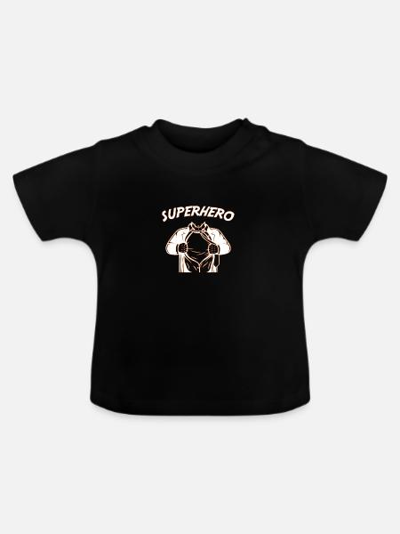 Superhero Kostüm Karneval Superheld - Baby Bio-T-Shirt mit Rundhals - Schwarz