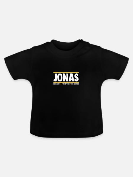 Jonas - Baby Bio-T-Shirt mit Rundhals - Schwarz