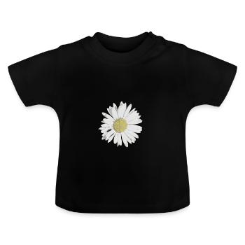 daisy - Baby Organic T-Shirt with Round Neck - black - Front