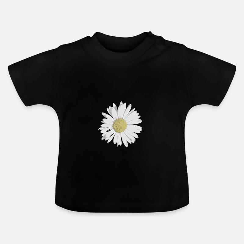 Gänseblümchen - Baby Bio-T-Shirt mit Rundhals - Schwarz